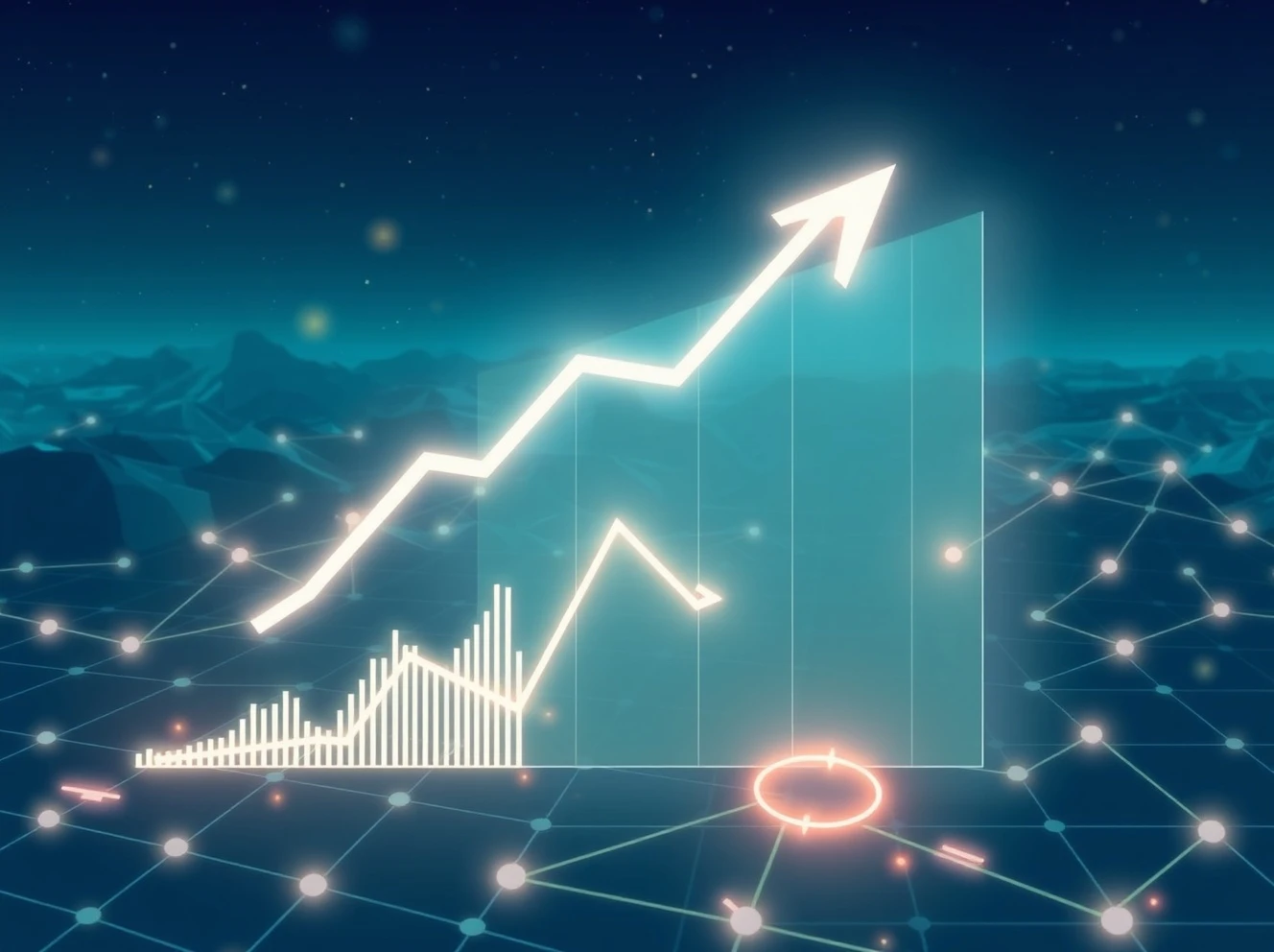 Solana price chart showing upward trend while network activity metrics decline dramatically
