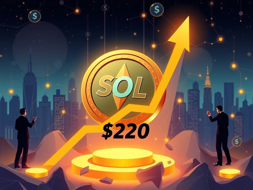Solana price prediction showing bullish trajectory toward $250 target with institutional adoption