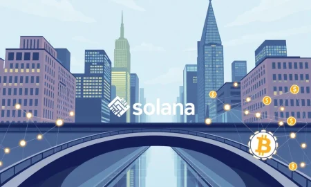 Solana tokenization bridge connecting traditional finance to blockchain technology with Galaxy Digital equity shares