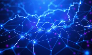 Solana upgrade network visualization showing lightning-fast blockchain transactions and improved performance