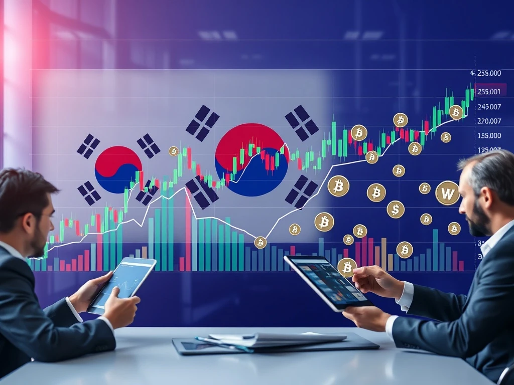 South Korean investors analyzing crypto-linked stocks market trends and investment data
