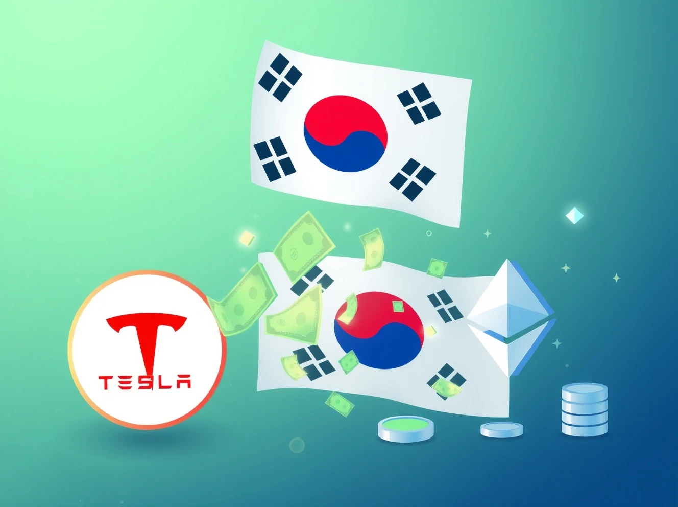 South Korean investors shifting capital from Tesla to Ethereum investments showing market transformation