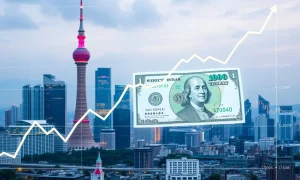 South Korean Won currency chart showing strong appreciation trend against US Dollar
