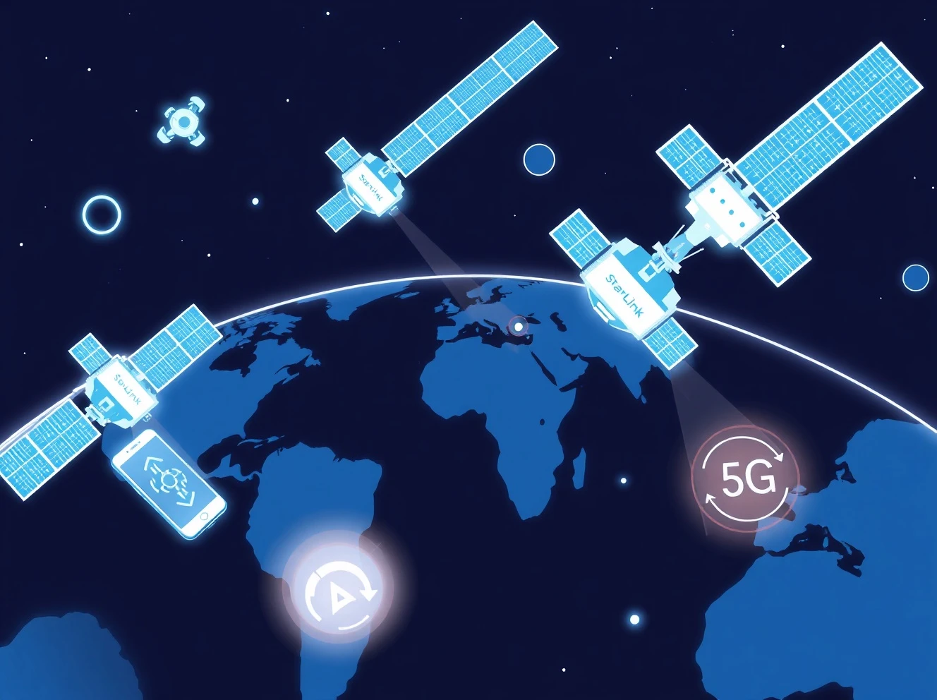 Starlink direct-to-phone service connecting satellites to mobile devices globally