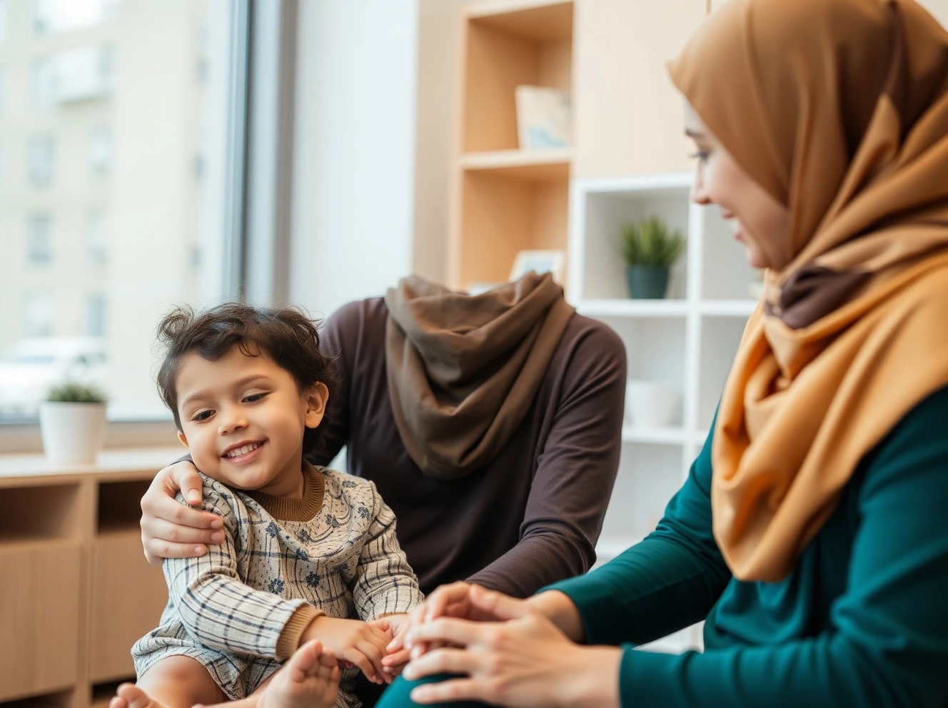 Speech-language pathologist providing compassionate care to diverse patient with cultural understanding