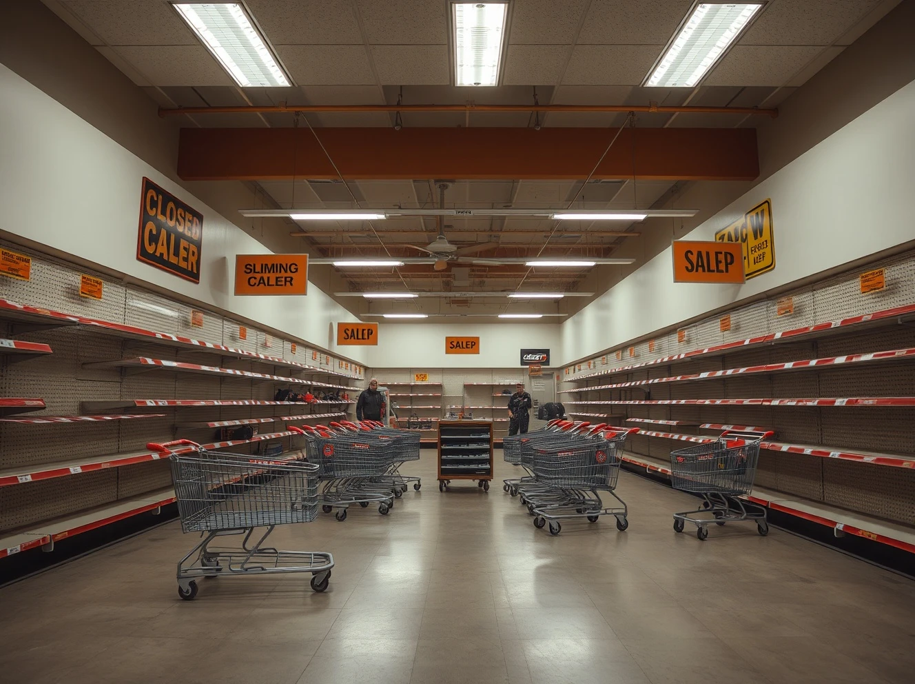 Empty sporting goods store showing retail closures impact on shopping experience