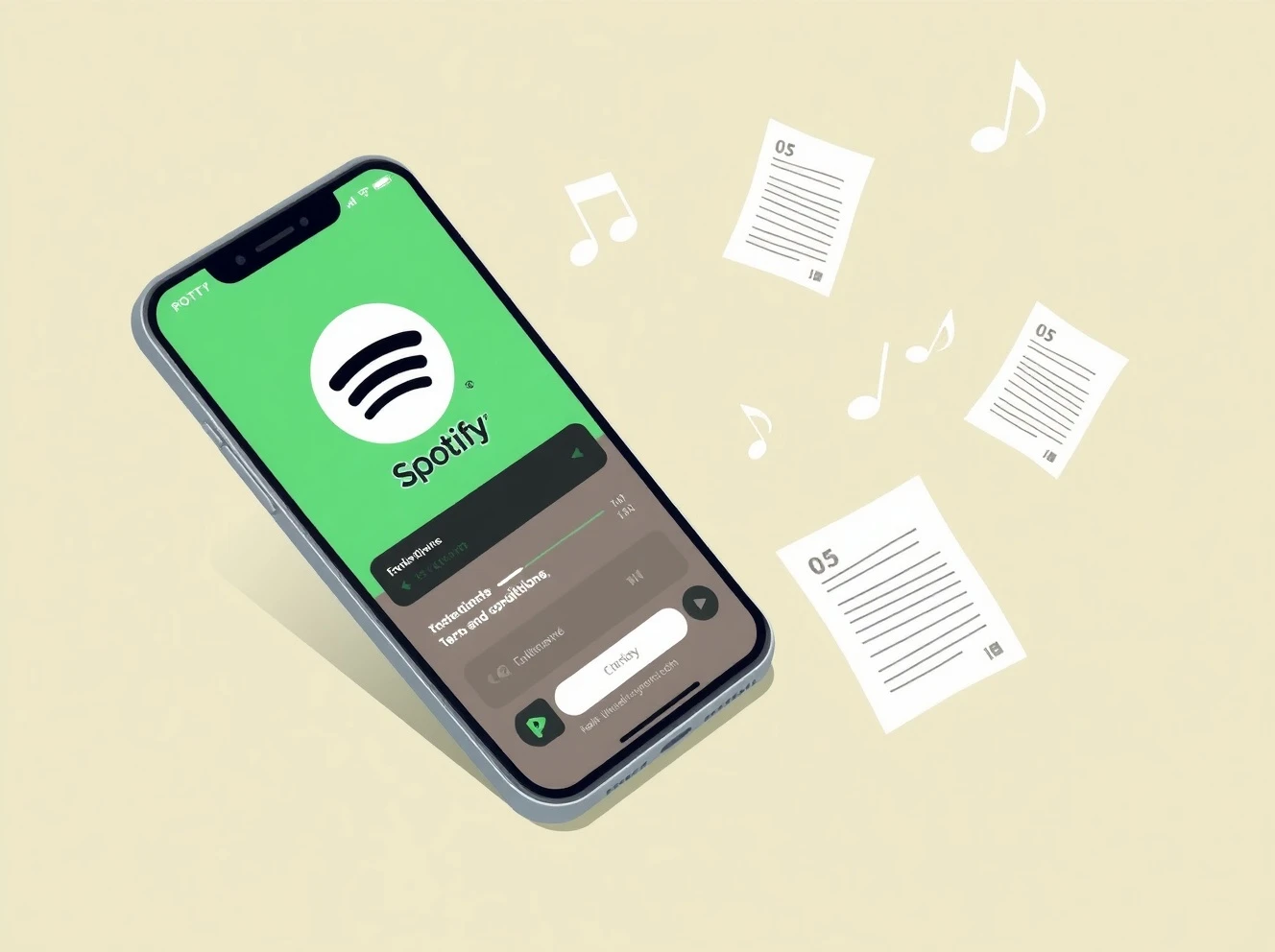 Spotify artist terms controversy explained with app interface and legal documents