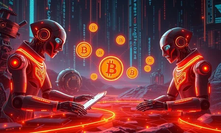 Stablecoins powering AI agent transactions in futuristic digital economy