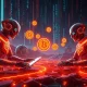 Stablecoins powering AI agent transactions in futuristic digital economy