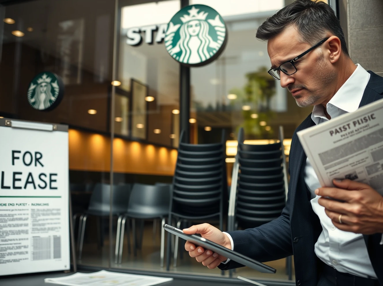 Starbucks rescue plan implementation showing café closures and restructuring strategy