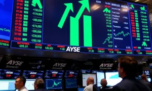 Stock market today showing recovery trends with upward moving charts and positive trading activity
