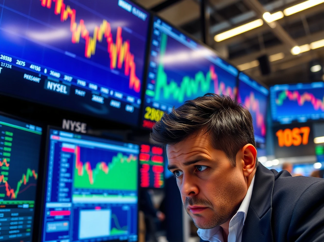 Stock market today reacting to Federal Reserve warning with declining charts and investor concern