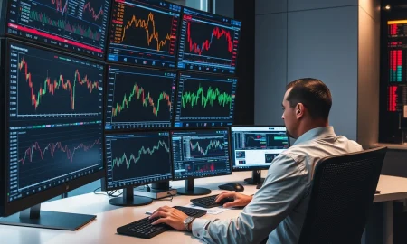 Stock market today analysis showing trading dashboard with market indices and quarter-end performance data