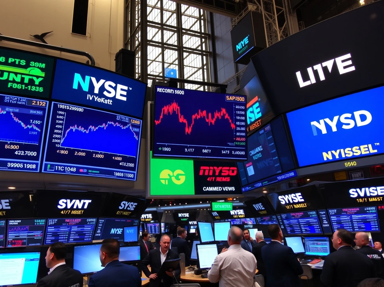 Stock market today showing S&P 500 reaching 28th record high with mixed sector performance