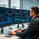 Trader using stock screener to analyze market data and create investment strategy