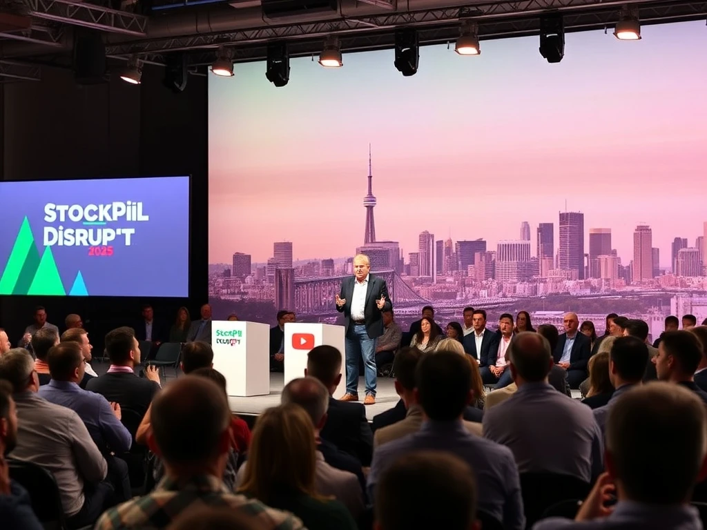 Roelof Botha speaking at StockPil Disrupt 2025 venture capital conference stage
