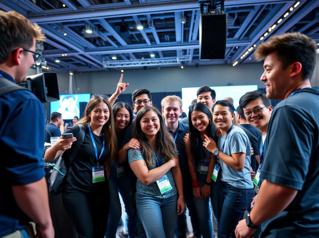 Volunteers gaining hands-on experience at StockPil Disrupt 2025 tech conference in San Francisco