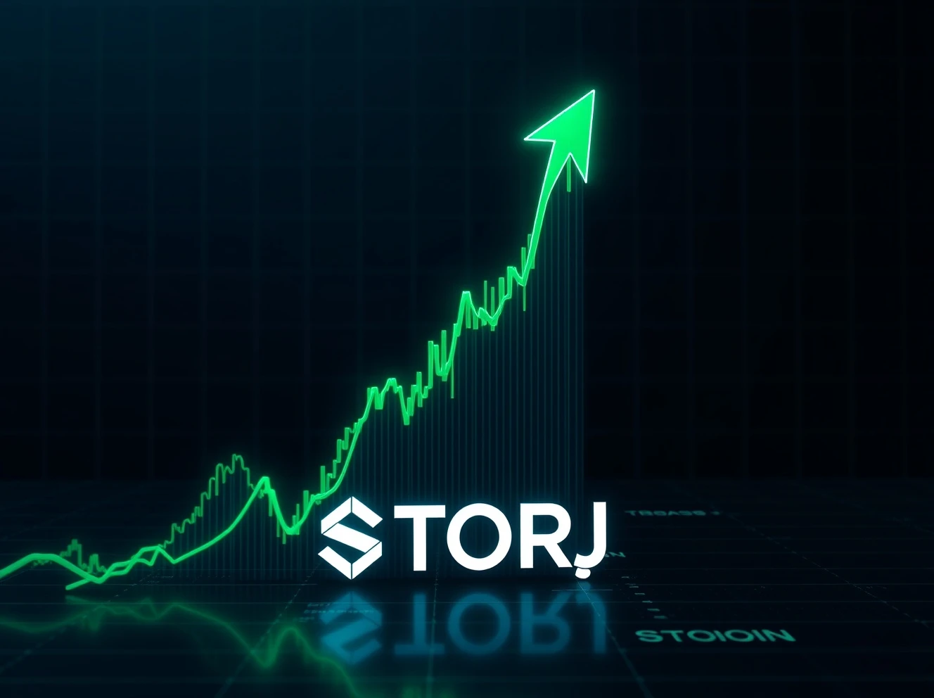 Dramatic STORJ price surge chart showing massive 24-hour gain amid cryptocurrency volatility
