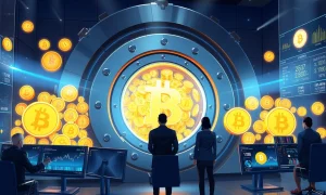 Strategy's growing bitcoin reserves displayed on corporate financial dashboard with real-time tracking