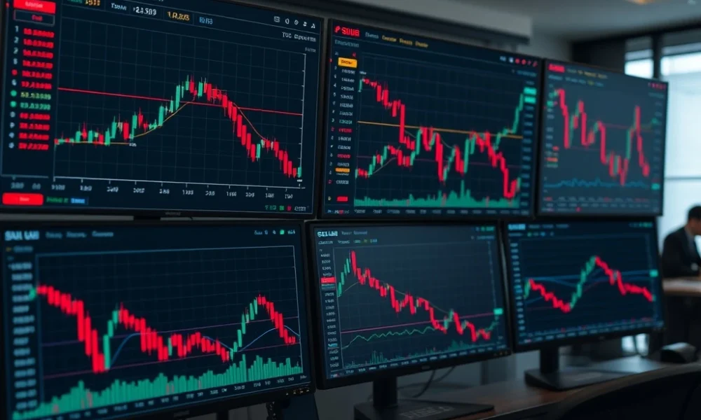 SUI market analysis showing bearish price trends and technical indicators on trading charts