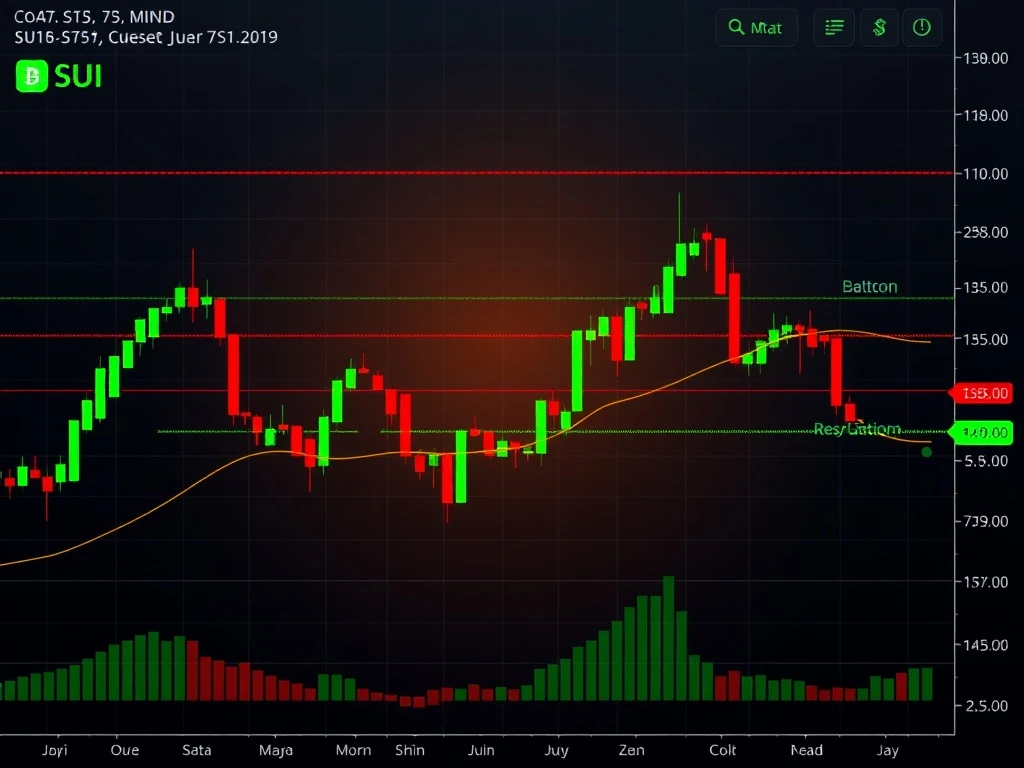 SUI price analysis showing critical support level and potential breakout patterns for cryptocurrency traders