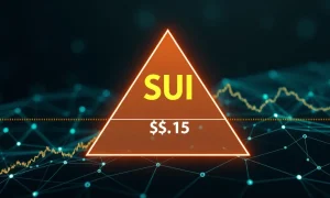 SUI support level analysis showing descending triangle pattern and potential price breakout scenarios