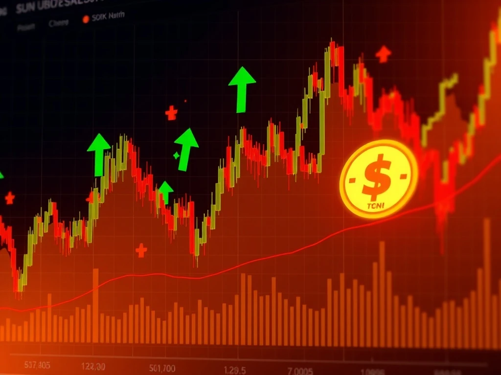 SUN cryptocurrency price surge analysis showing volatile market movements and trading patterns