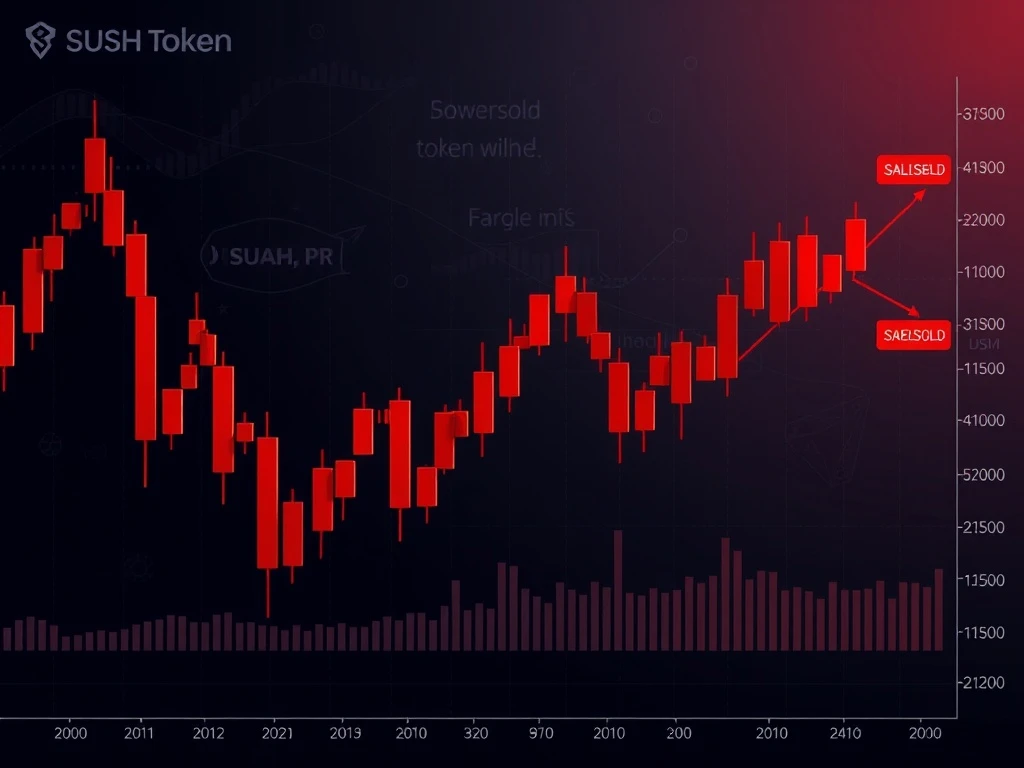 SUSHI token price collapse chart showing dramatic decline and oversold technical indicators