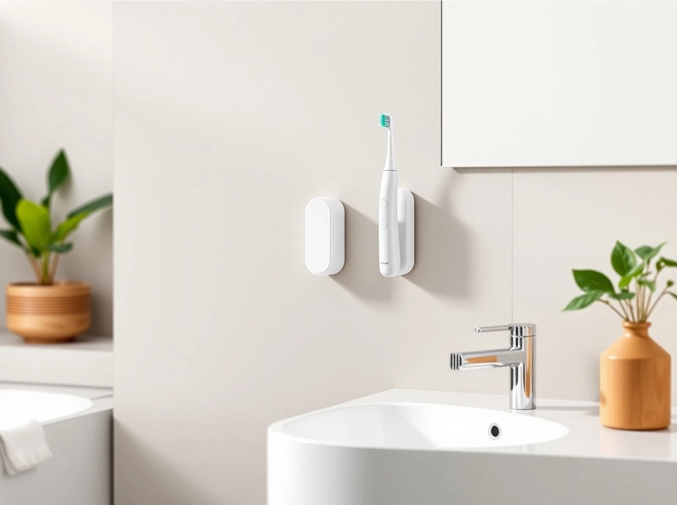 Sustainable toothbrush with magnetic wall mount eliminating bathroom gunk