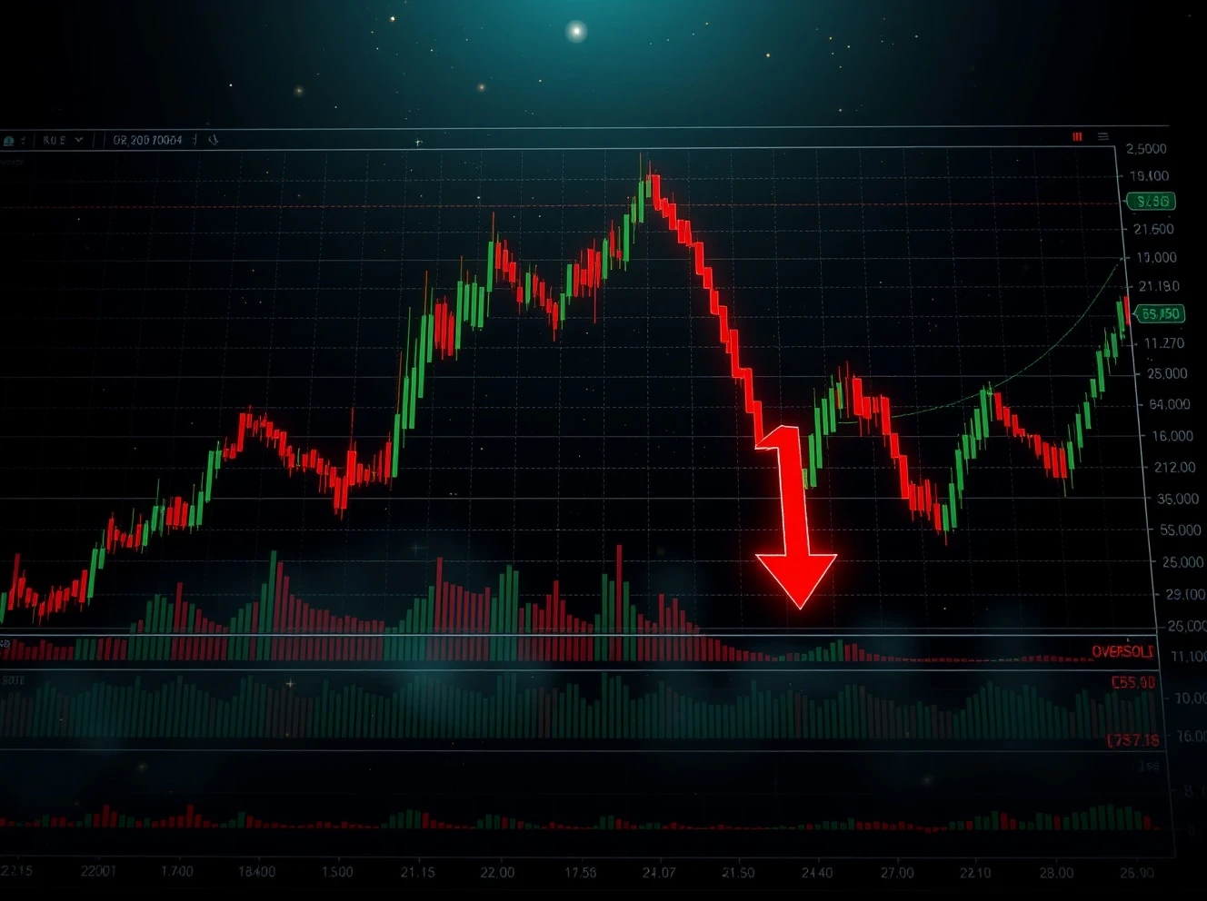 SYRUP cryptocurrency dramatic price crash chart showing extreme volatility and oversold conditions