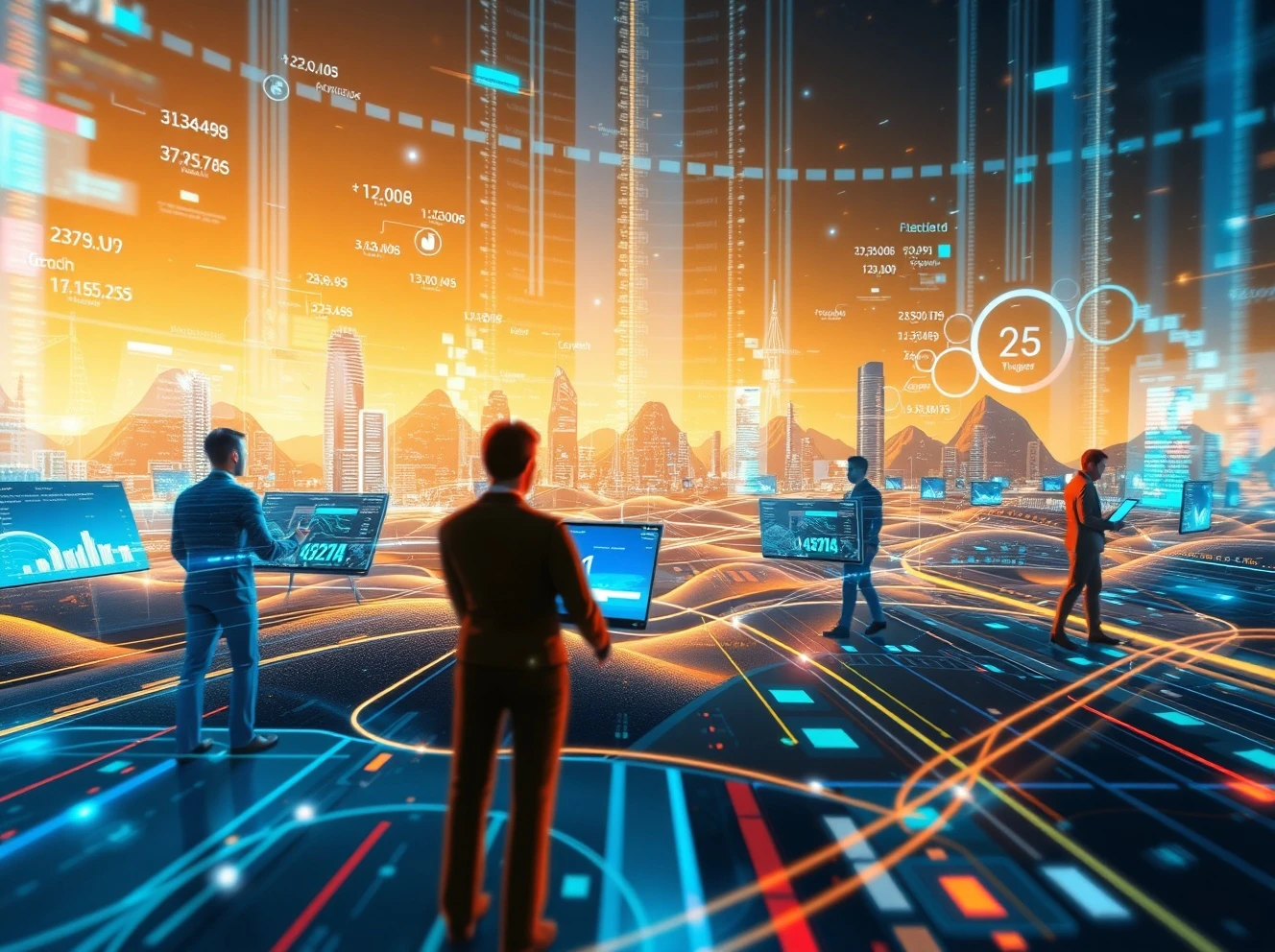 Technology human timing performance media showing digital interfaces syncing with human interaction patterns