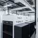 Tesla Megapack energy storage system installation at industrial facility showing advanced battery technology