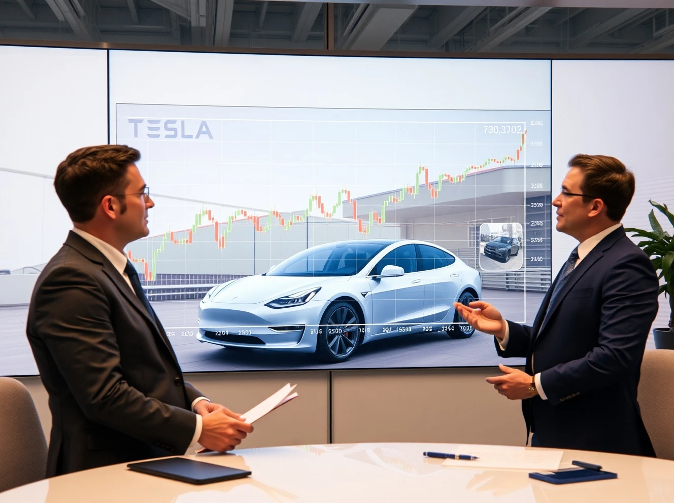 Tesla stock analysis showing competitive advantages in electric vehicle market