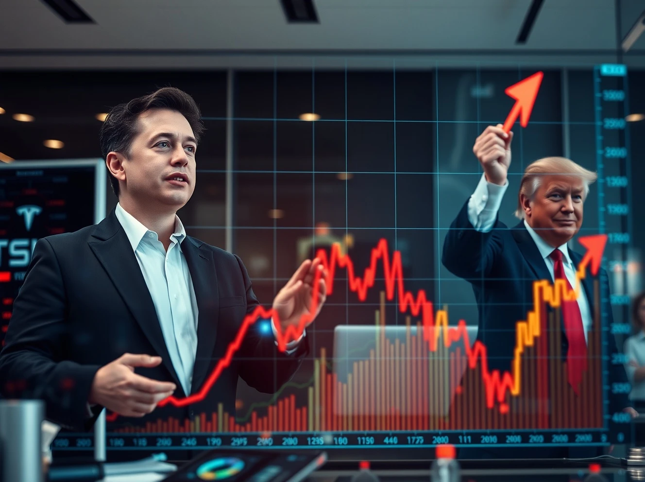 Tesla stock performance chart showing dramatic recovery after political controversy