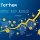 Tether funding growth infographic showing stablecoin expansion and market dominance