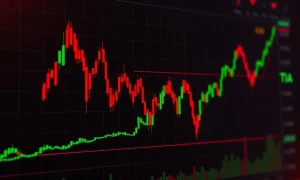 TIA cryptocurrency dramatic price drop and volatile market correction analysis chart