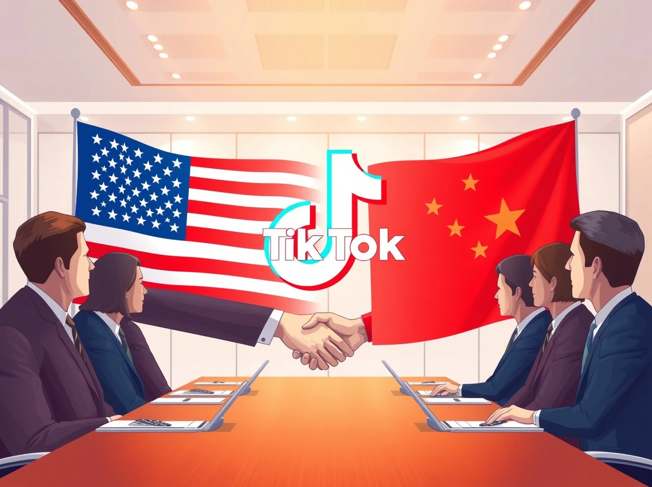 TikTok deal approval announcement showing US-China collaboration