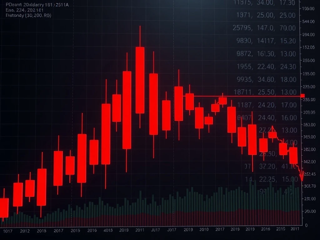 TNSR cryptocurrency dramatic price collapse chart showing massive 687% drop amid market volatility