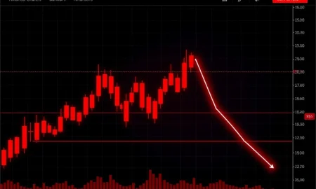 Dramatic visualization of TON cryptocurrency crash showing massive price decline and market turmoil