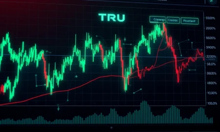 TRU cryptocurrency extreme volatility price chart showing massive surge and subsequent crash