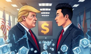 Trump crypto governance crisis showing frozen digital assets and centralization contradiction
