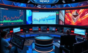 Breaking cryptocurrency news coverage showing market analysis and price movements