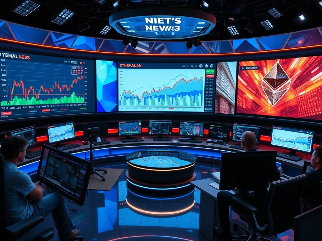 Breaking cryptocurrency news coverage showing market analysis and price movements