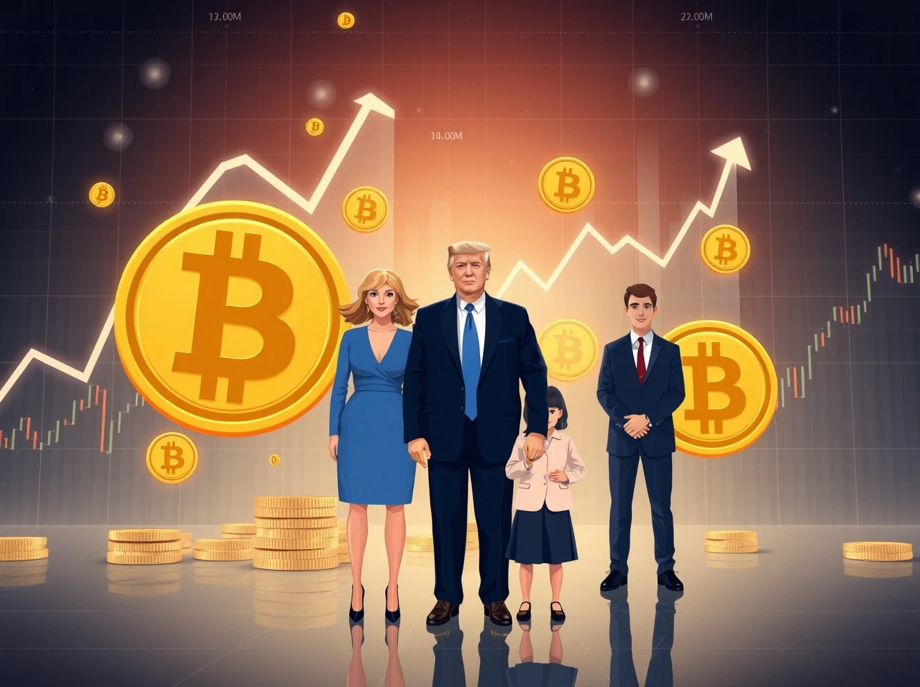 Trump family net worth growth through cryptocurrency investments and market movements