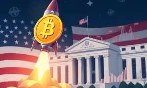 Bitcoin explosion prediction showing cryptocurrency growth driven by political and economic factors