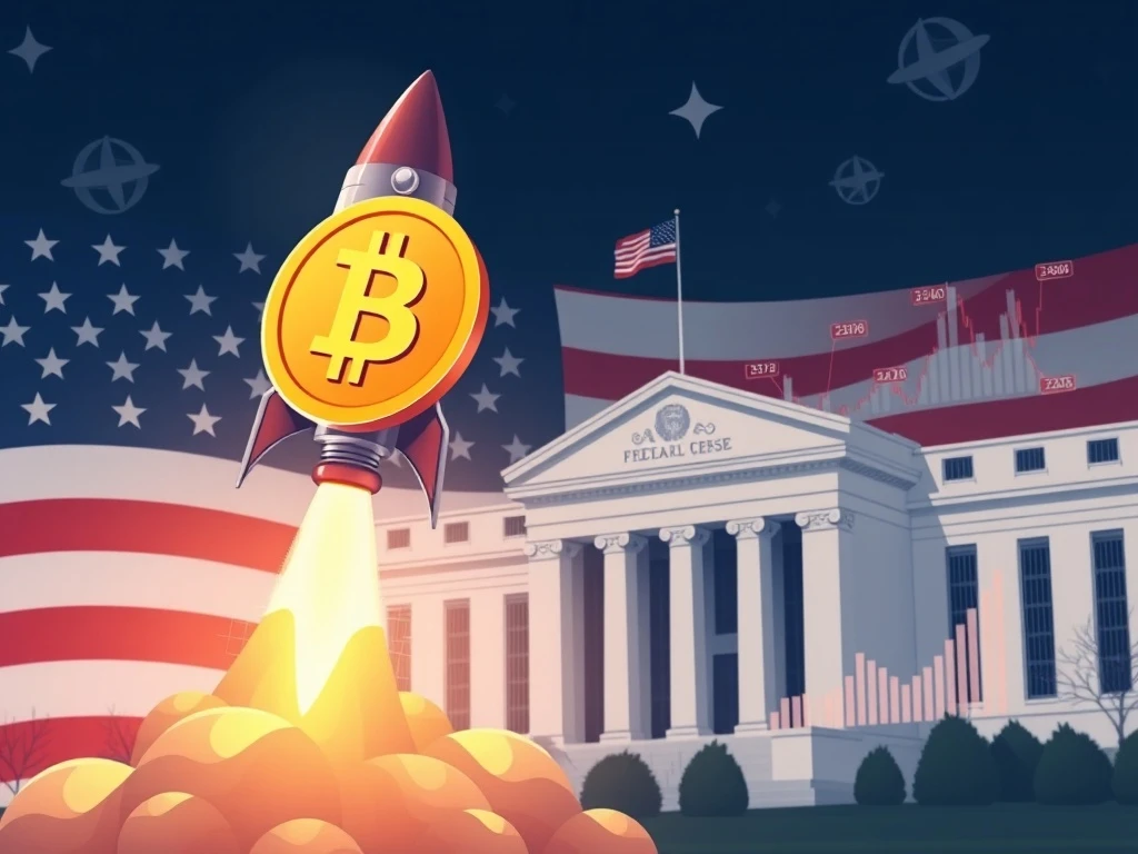 Bitcoin explosion prediction showing cryptocurrency growth driven by political and economic factors