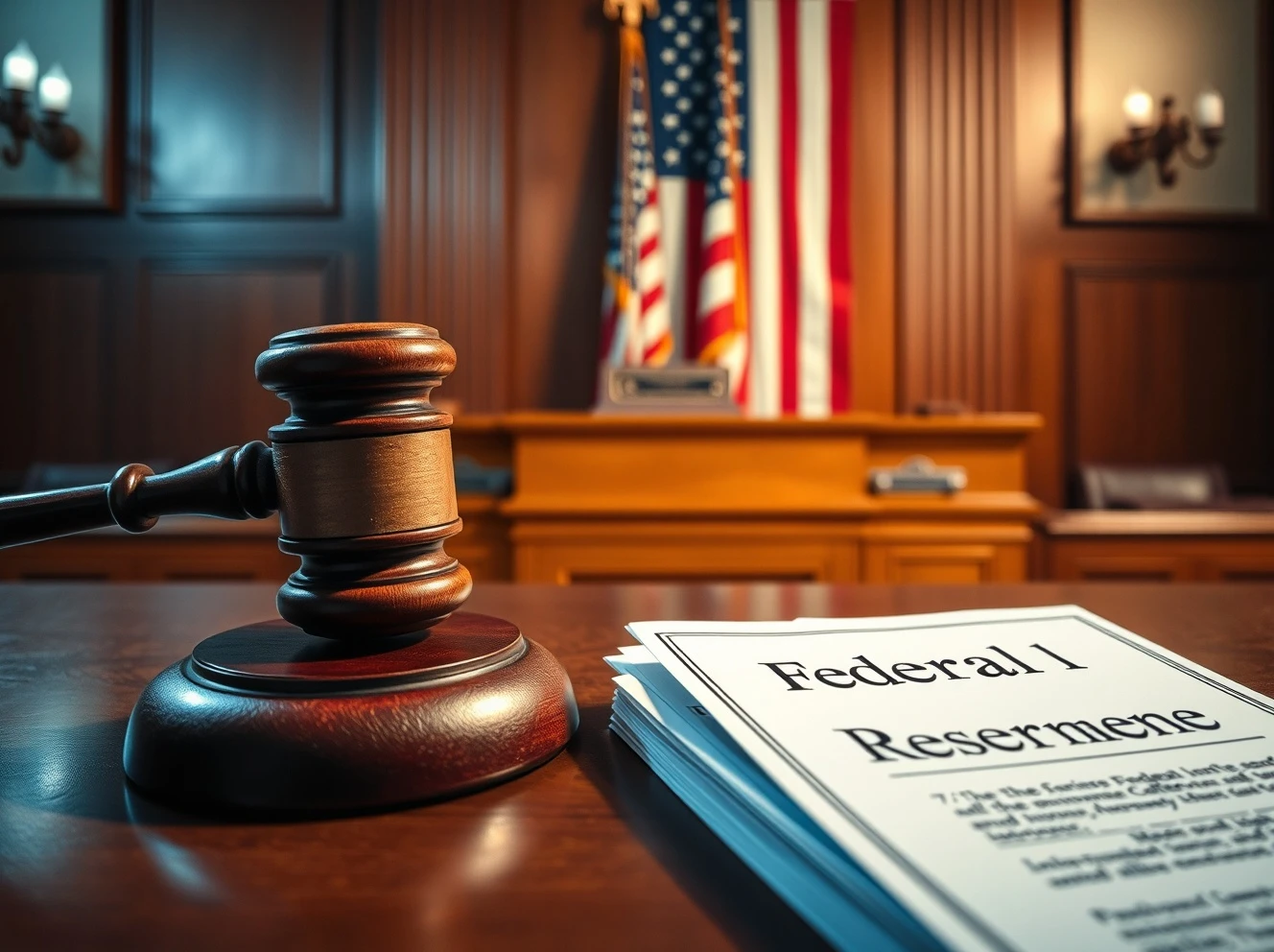 Court ruling blocking Trump Fed takeover attempt with legal documents and judge's gavel