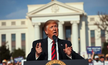 Donald Trump challenging Federal Reserve authority during political speech