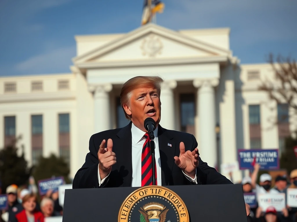 Donald Trump challenging Federal Reserve authority during political speech