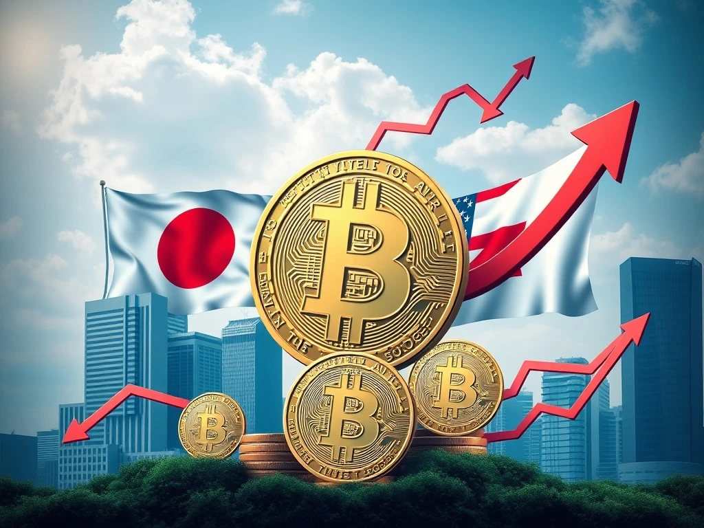 Strategic Bitcoin accumulation plan showing global financial integration between US and Japan markets